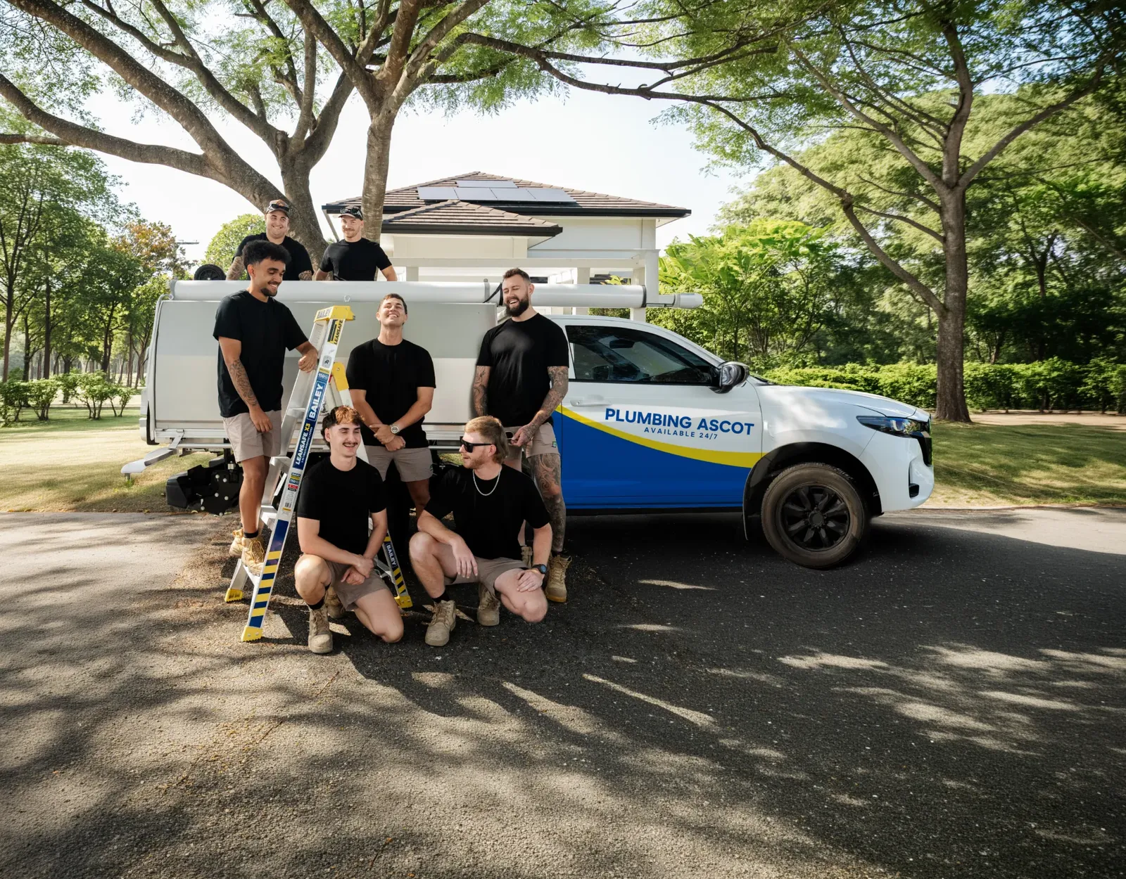 Plumbing Ascot ute and team